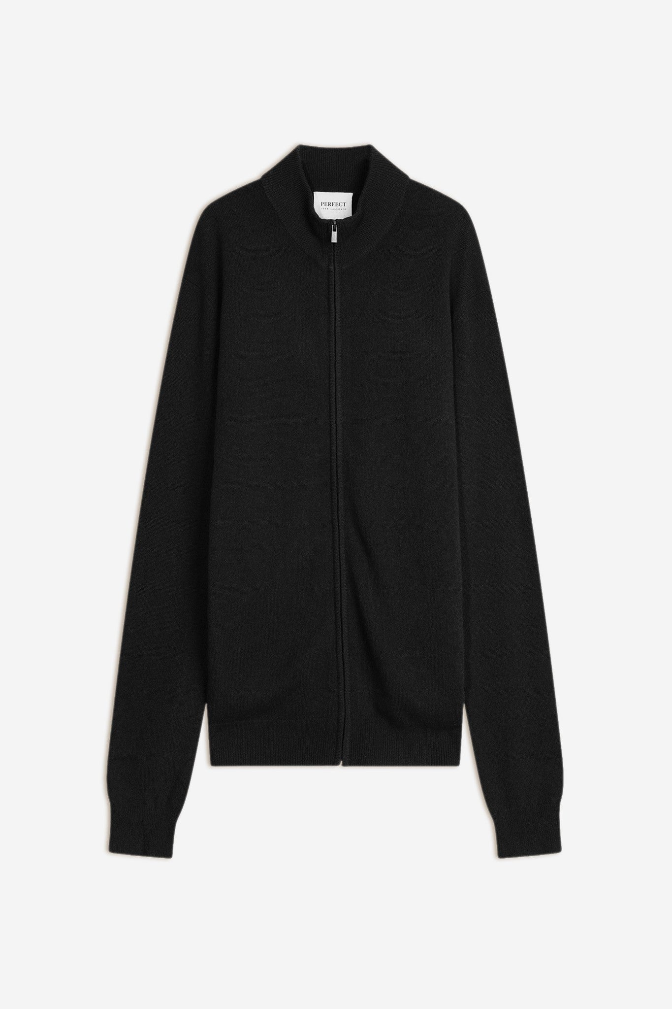 jules gilet zippé col montant noir 100% cachemire