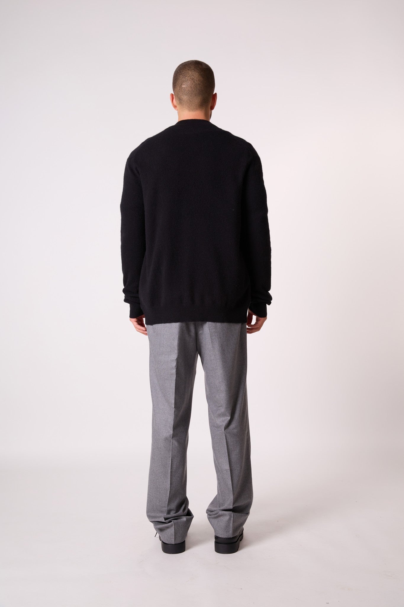 jules gilet zippé col montant noir 100% cachemire