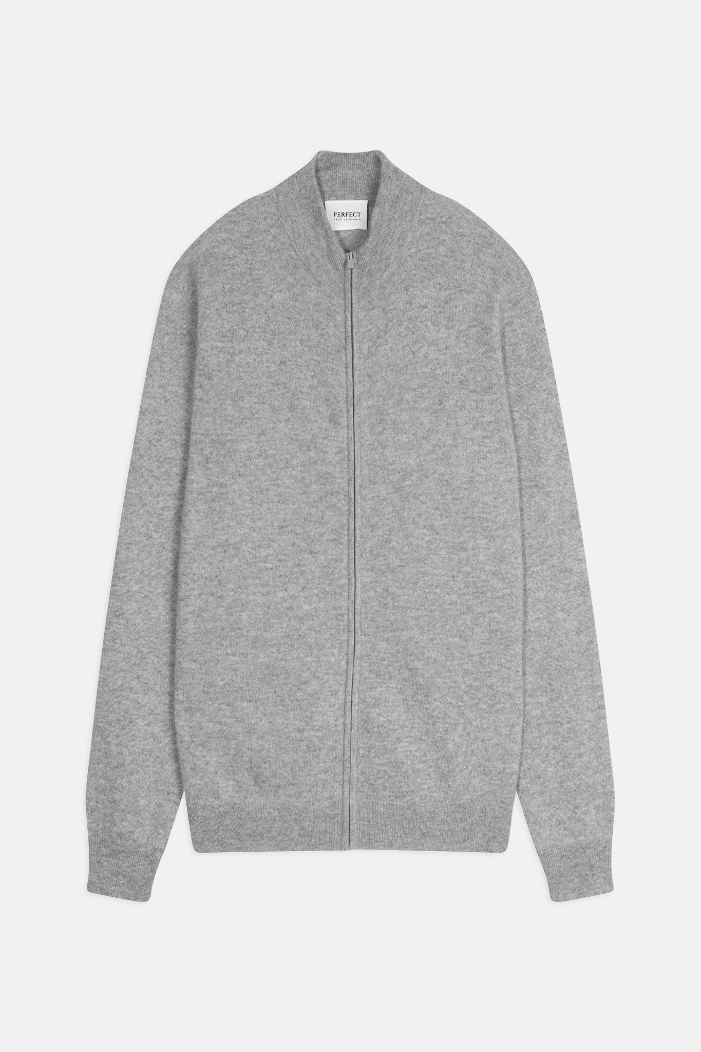 jules gilet zippé col montant nuage chiné 100% cachemire