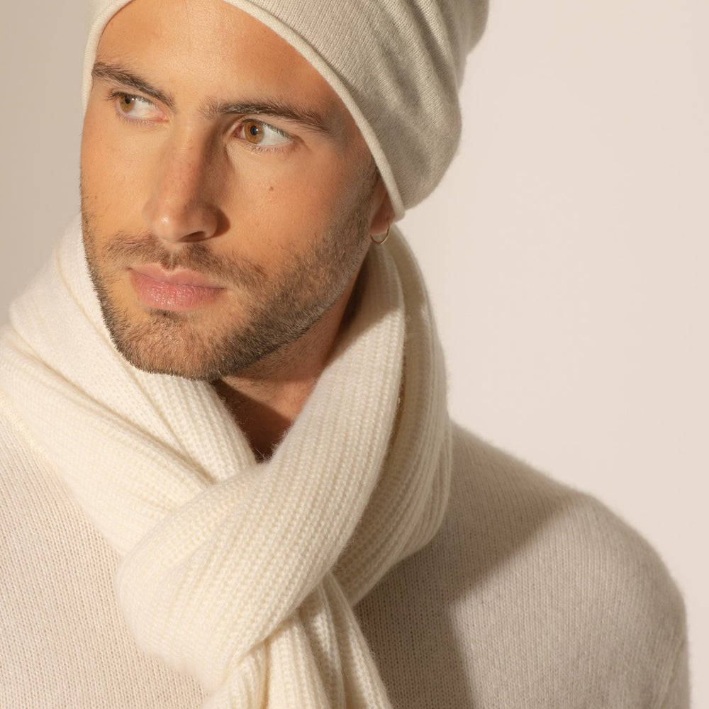 june bonnet ivoire 100% cachemire