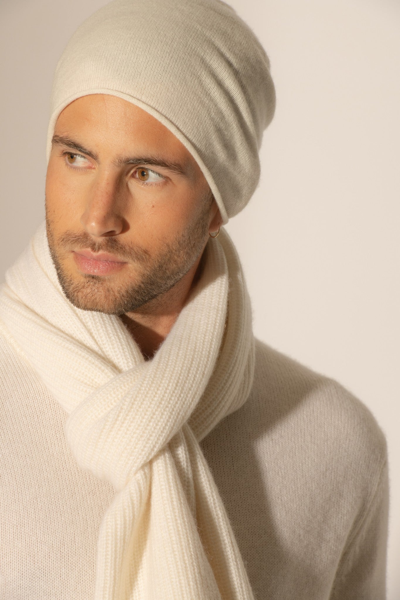 june bonnet ivoire 100% cachemire