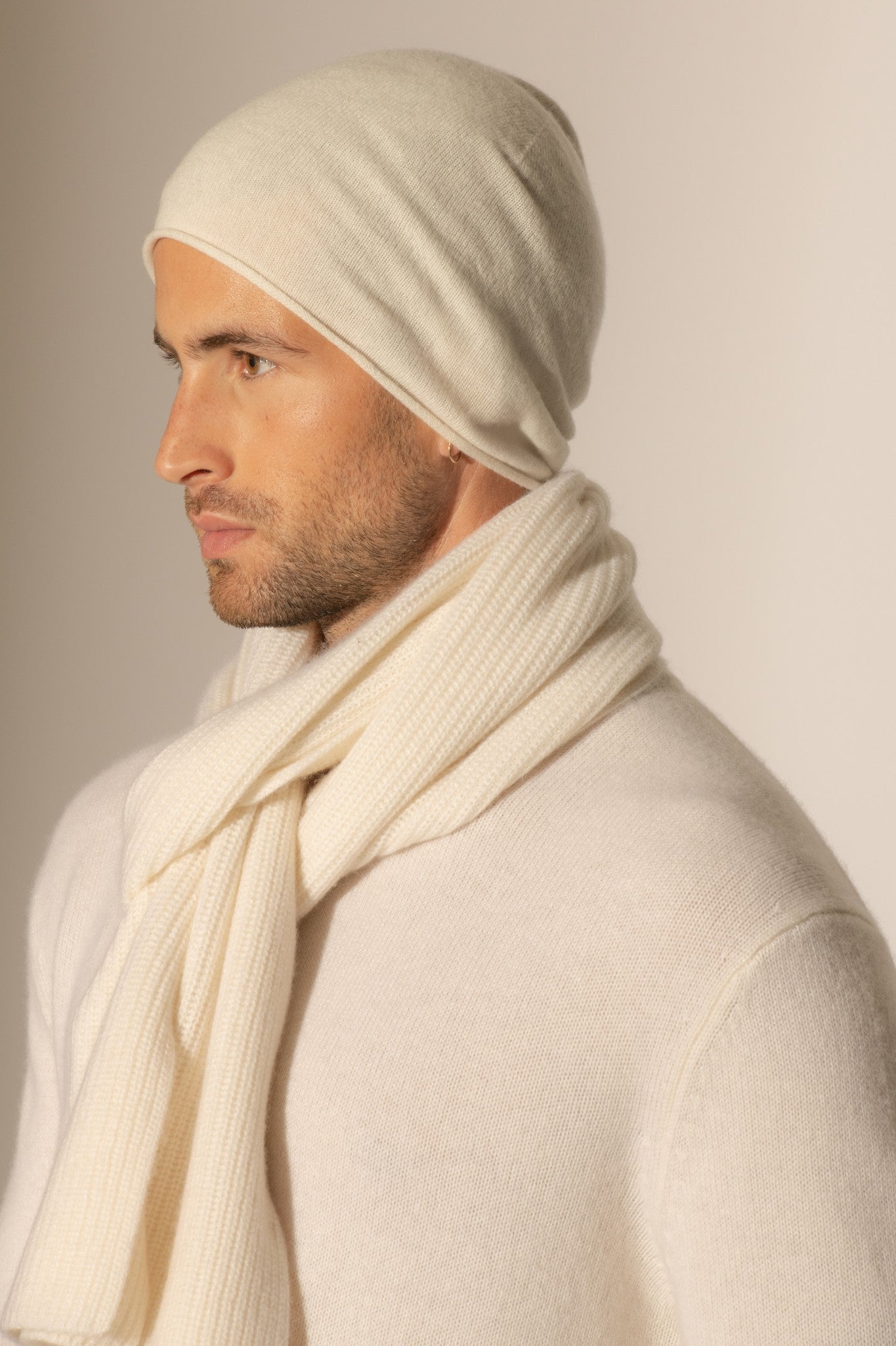 june bonnet ivoire 100% cachemire