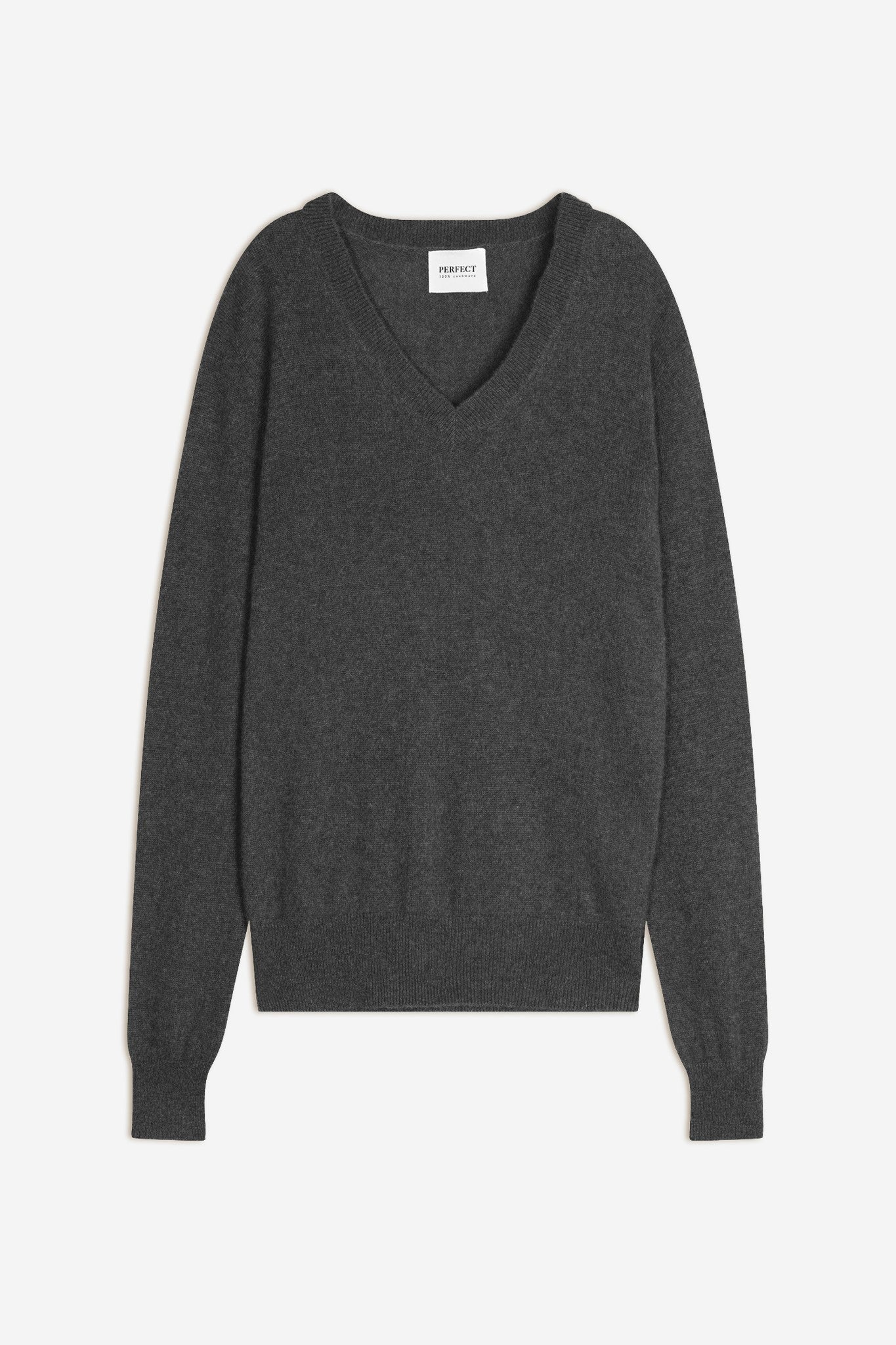 kalie pull col v anthracite chiné 100% cachemire