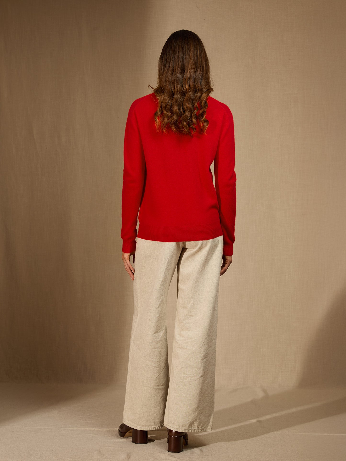 KALIE pull col v carmin 100% cachemire