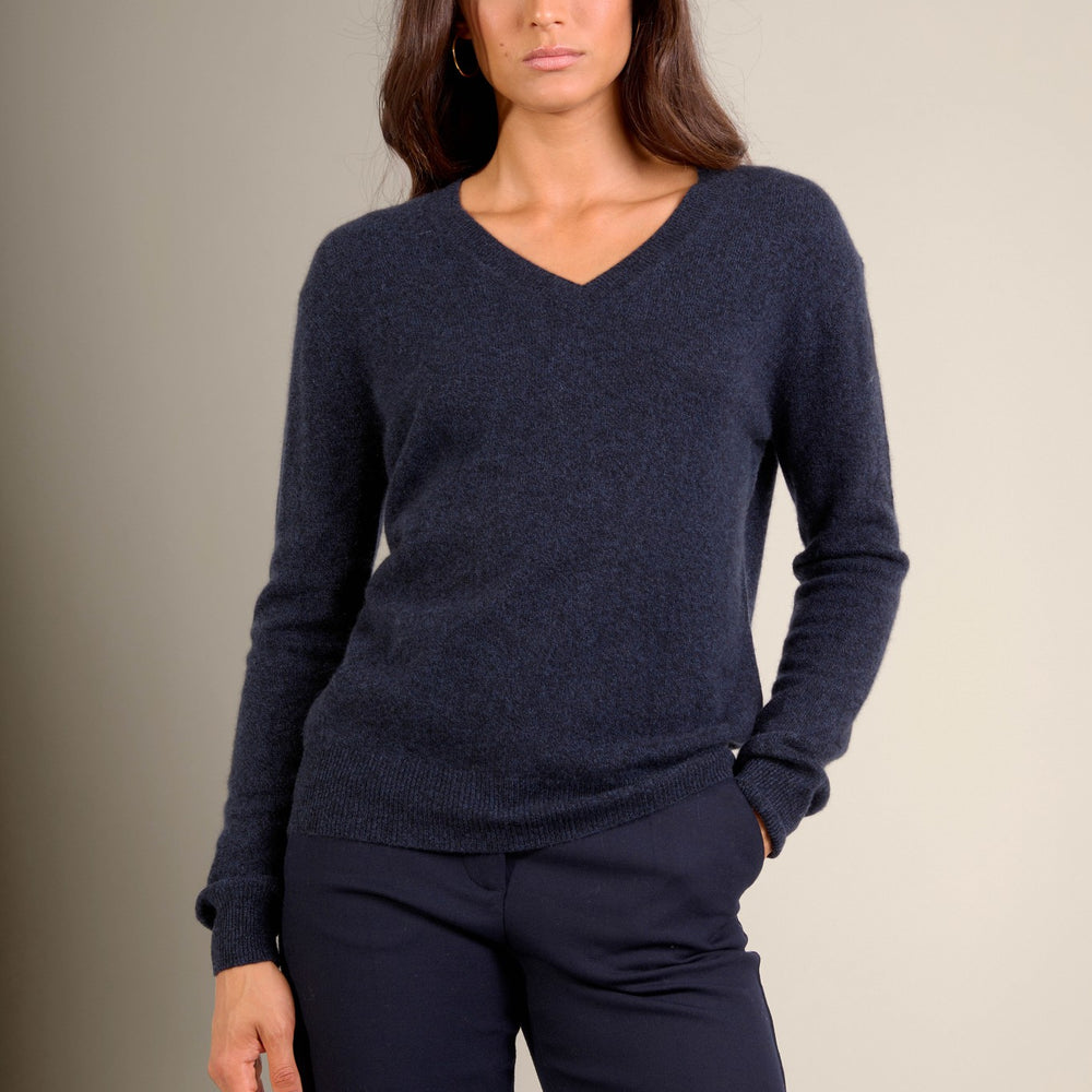 kalie pull col v caviar 100% cachemire