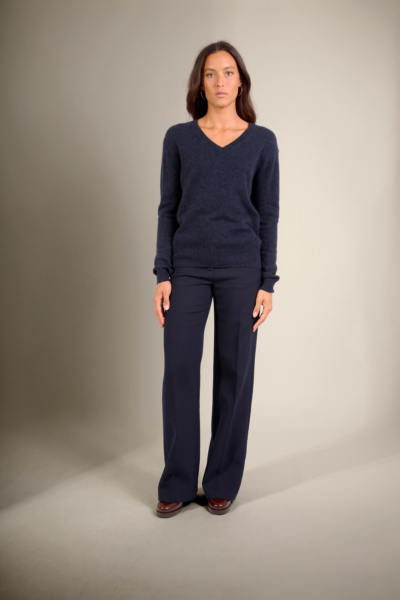 kalie pull col v caviar 100% cachemire