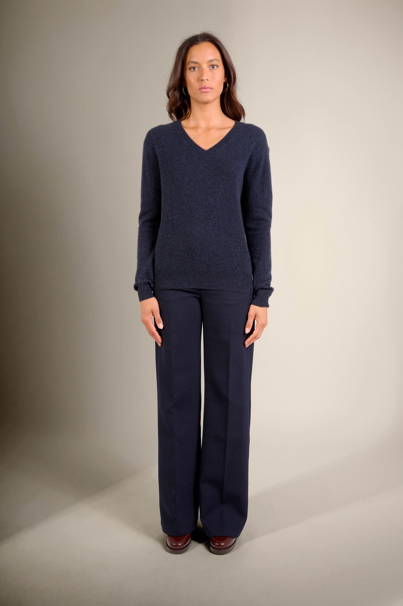 kalie pull col v caviar 100% cachemire