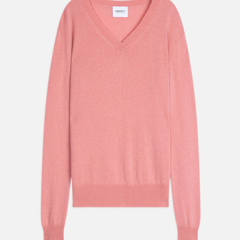 kalie pull col v jacinthe 100% cachemire