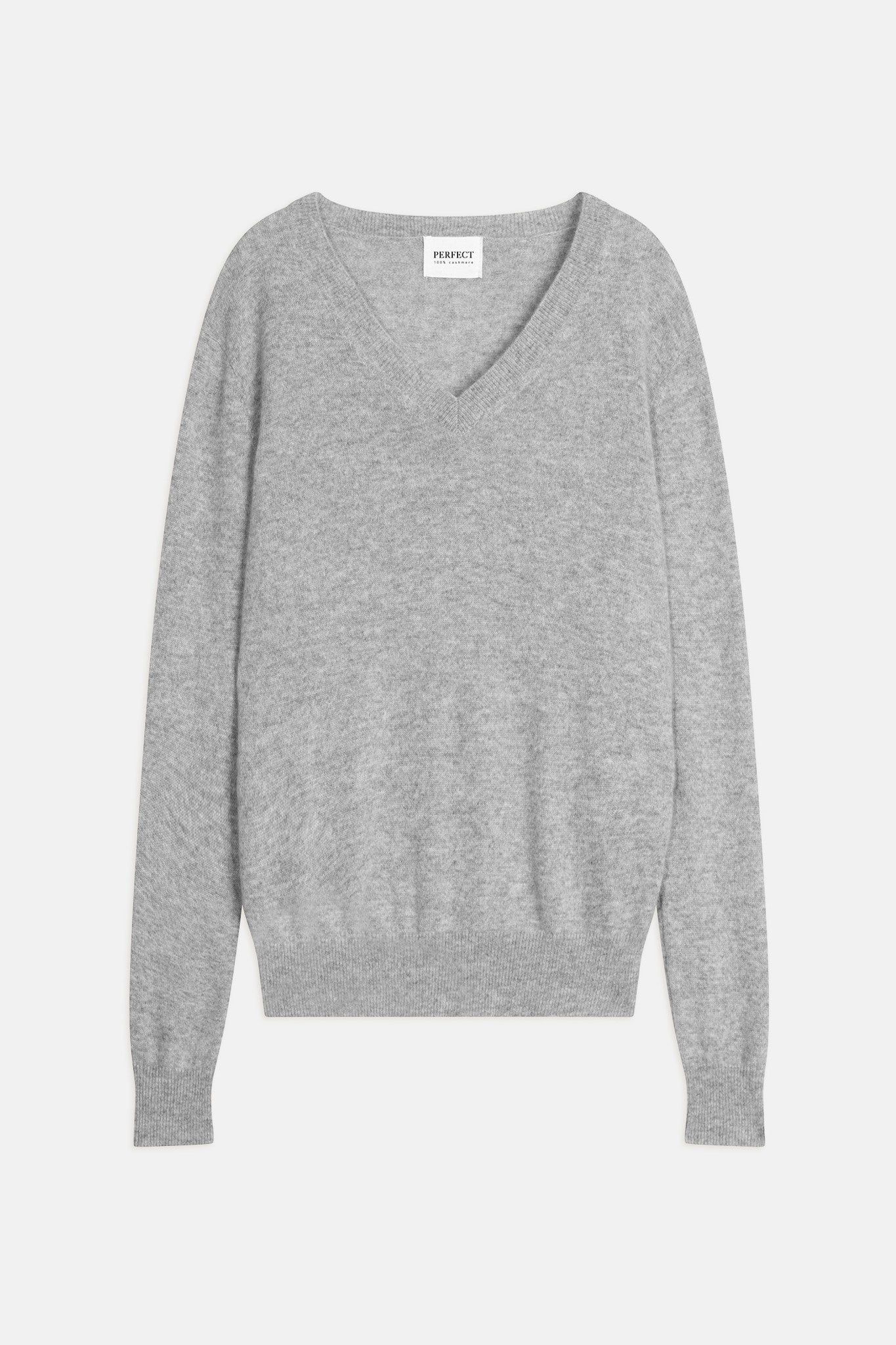 kalie pull col v nuage chiné 100% cachemire