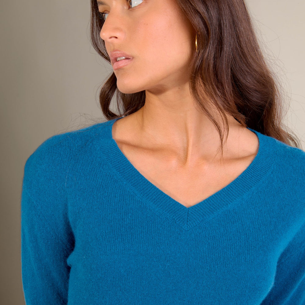 kalie pull col v paon 100% cachemire