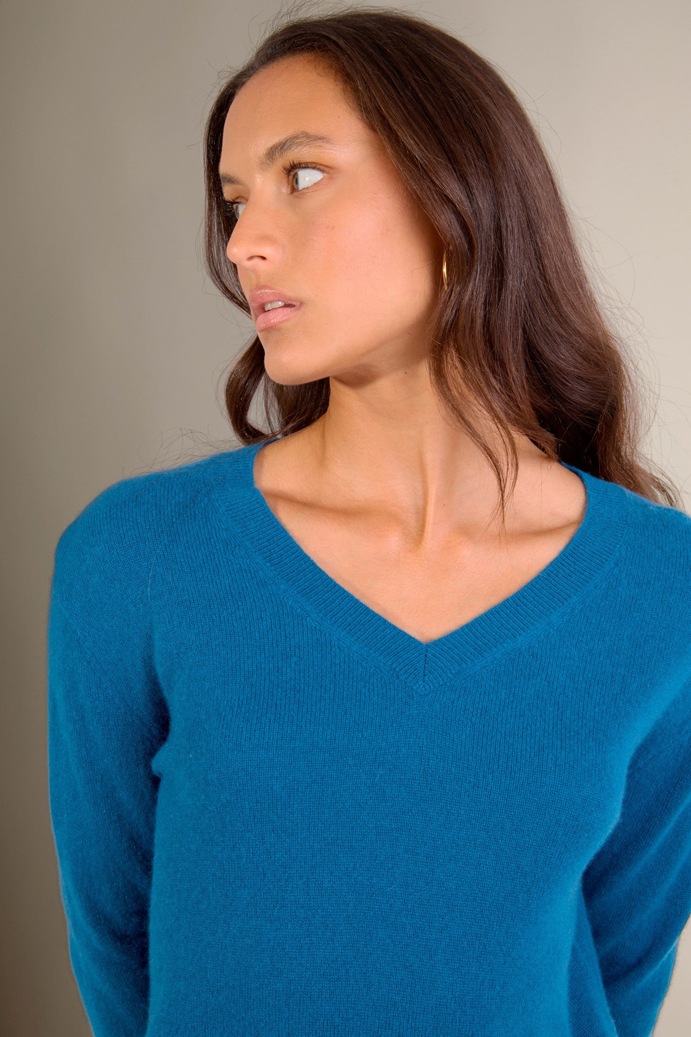 kalie pull col v paon 100% cachemire