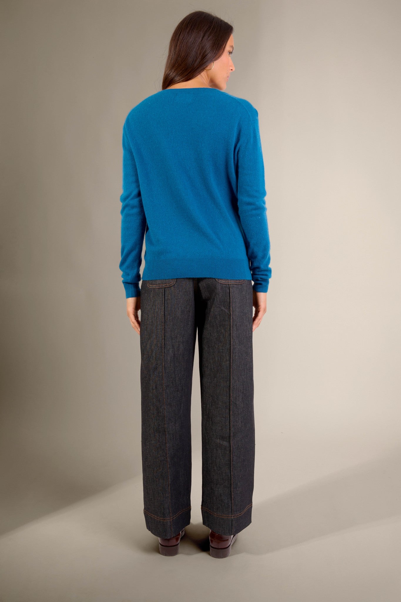 kalie pull col v paon 100% cachemire