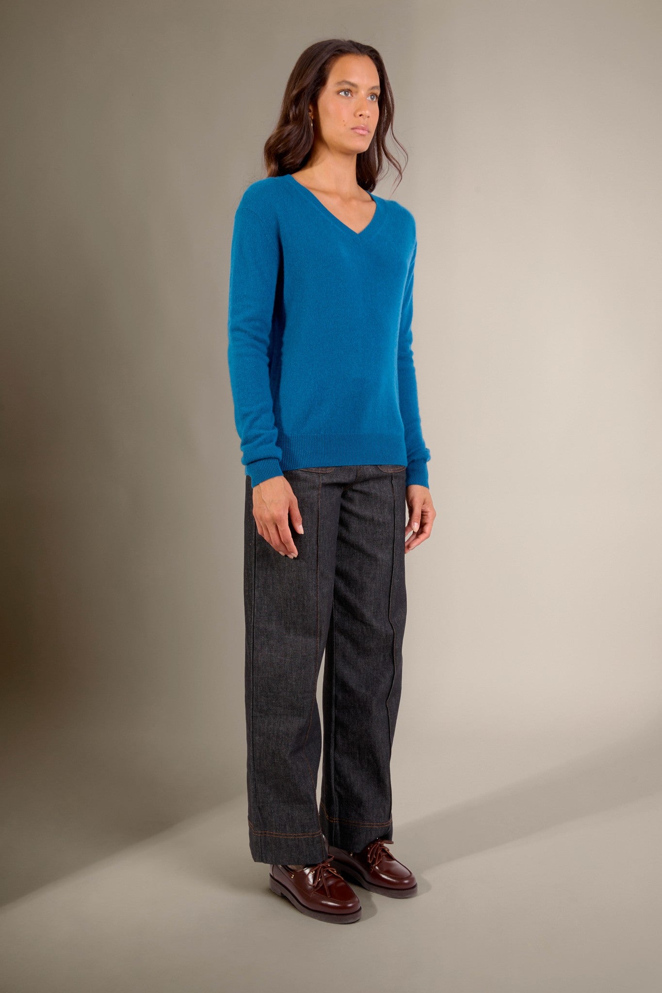 kalie pull col v paon 100% cachemire