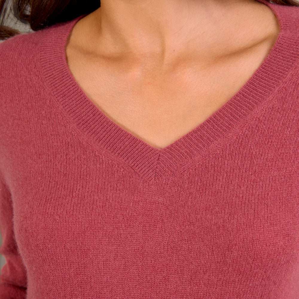 kalie pull col v tomette 100% cachemire