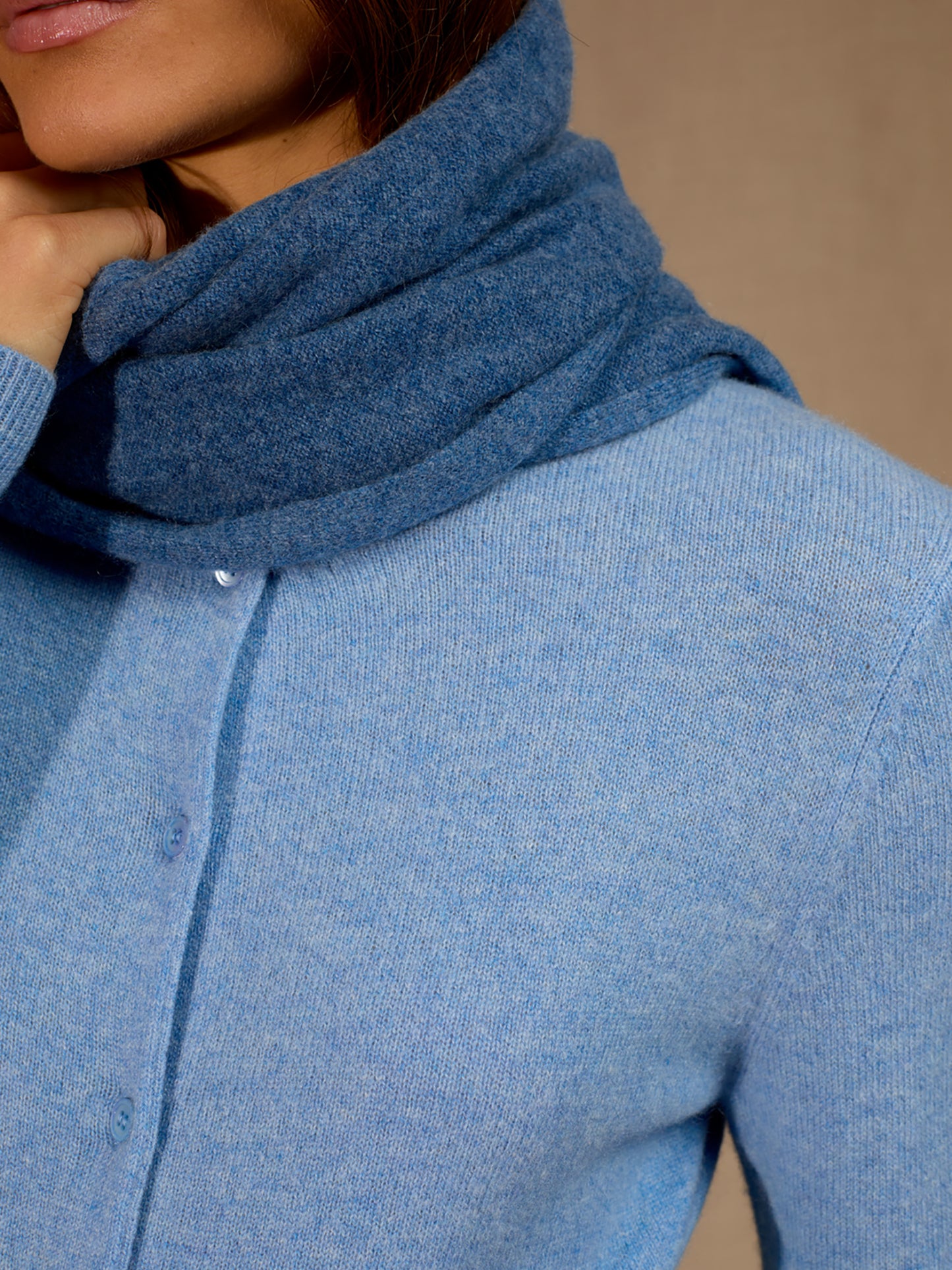 KELLY écharpe bleu denim 100% cachemire