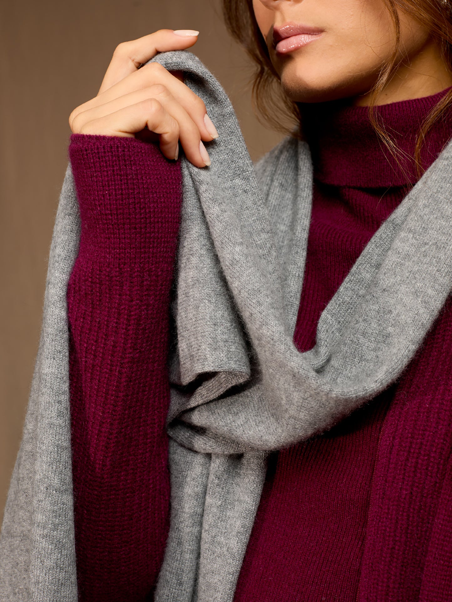 KELLY écharpe flanelle chiné 100% cachemire