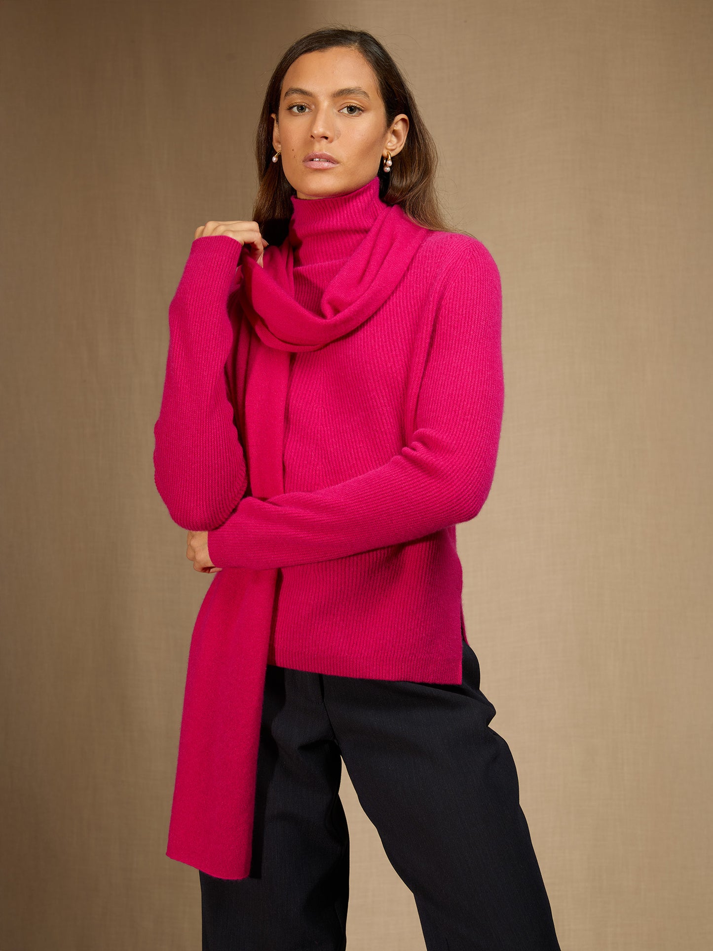 KELLY écharpe fuchsia 100% cachemire