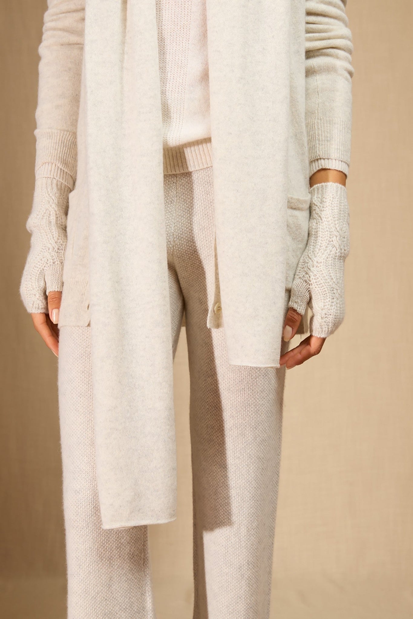 kelly écharpe gris perle chiné 100% cachemire