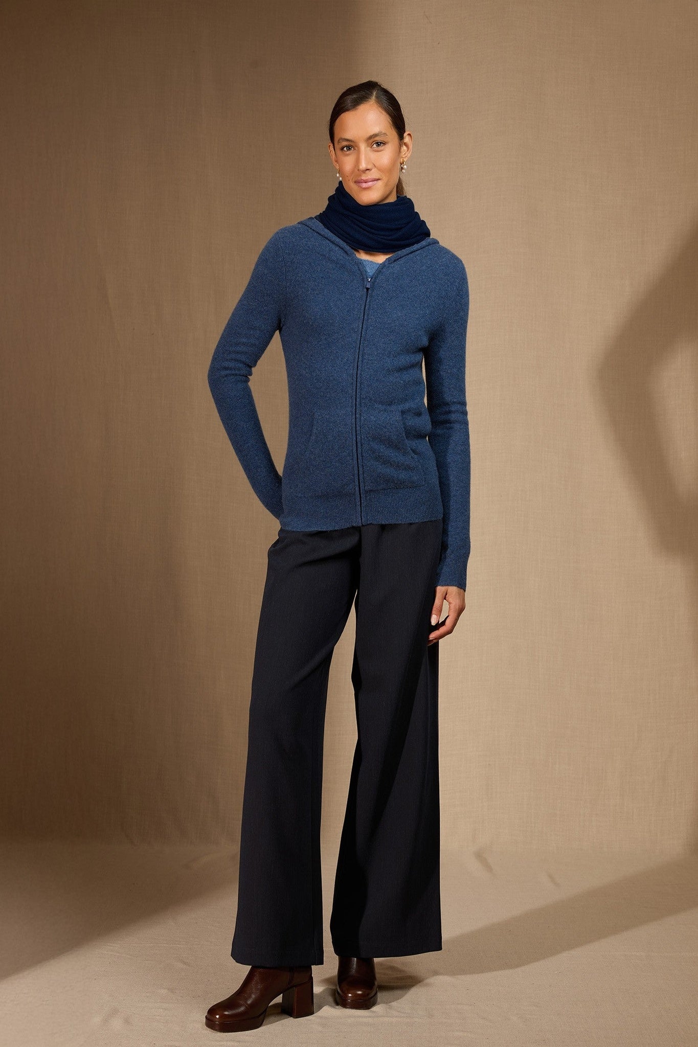 kelly écharpe minuit 100% cachemire