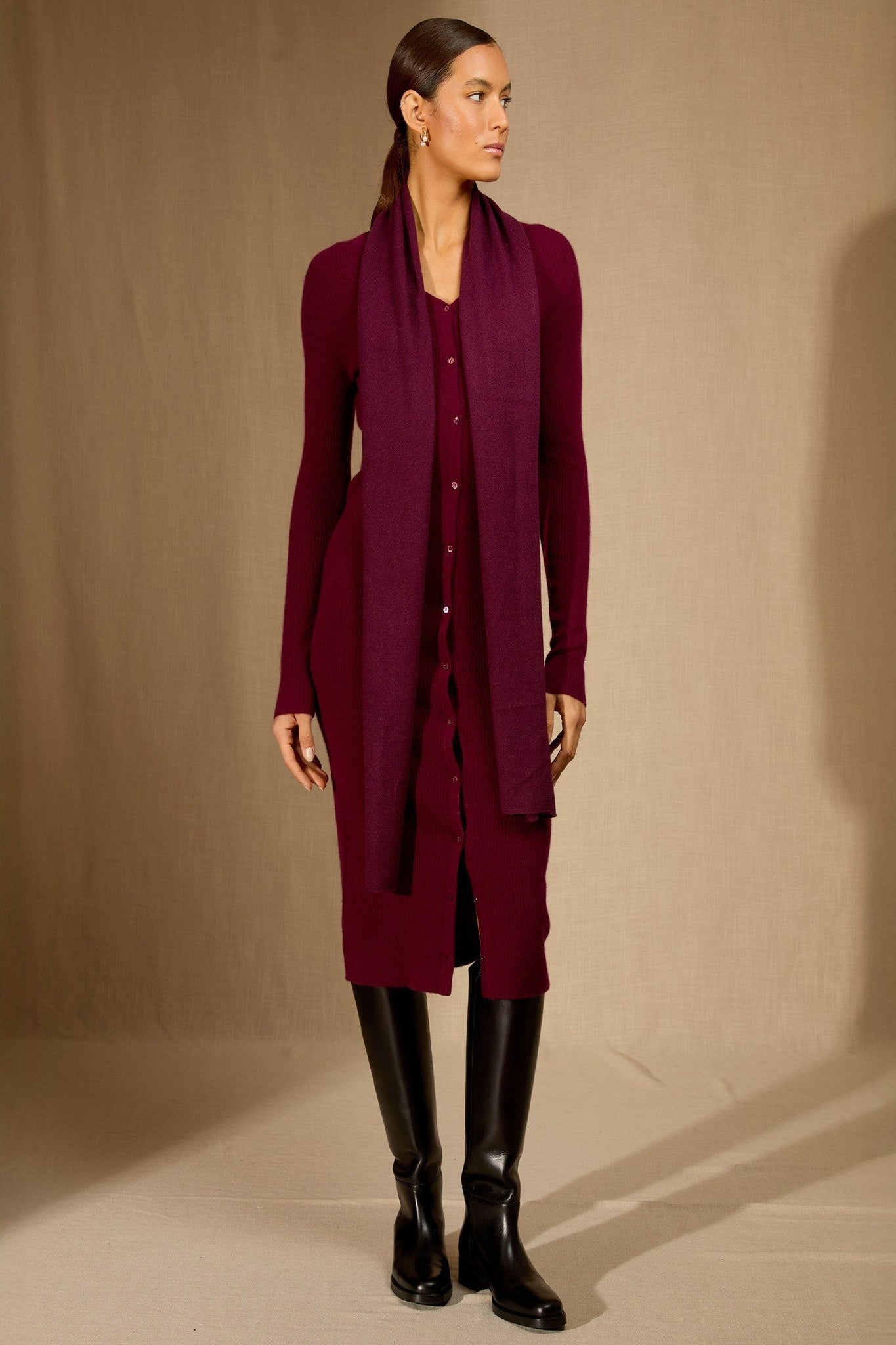 kelly écharpe mûre 100% cachemire