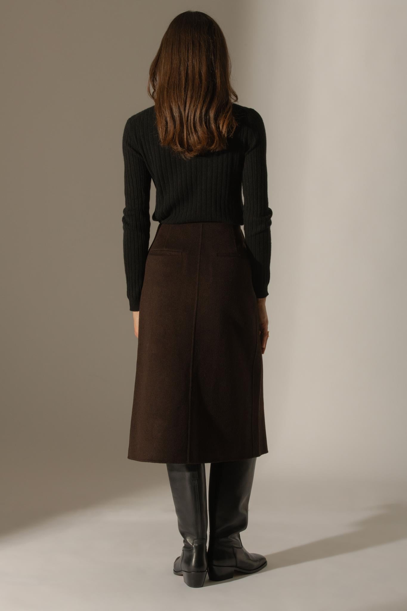 KYLIE  pull col rond noir 100% cachemire