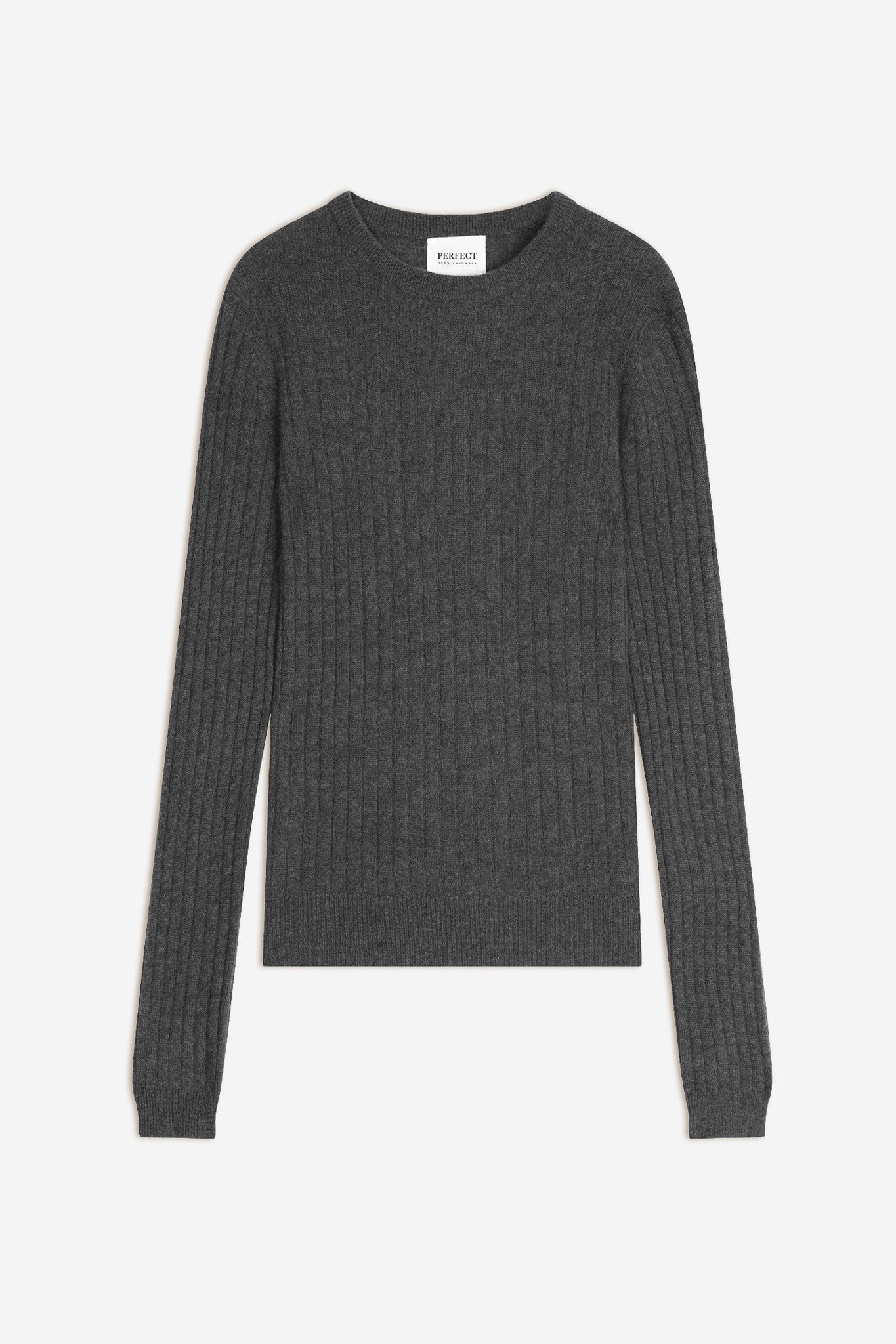 kylie pull col rond anthracite chiné 100% cachemire