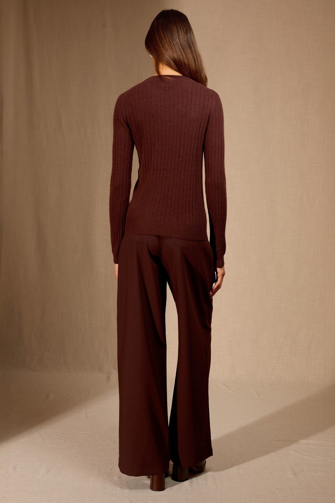 kylie pull col rond espresso 100% cachemire