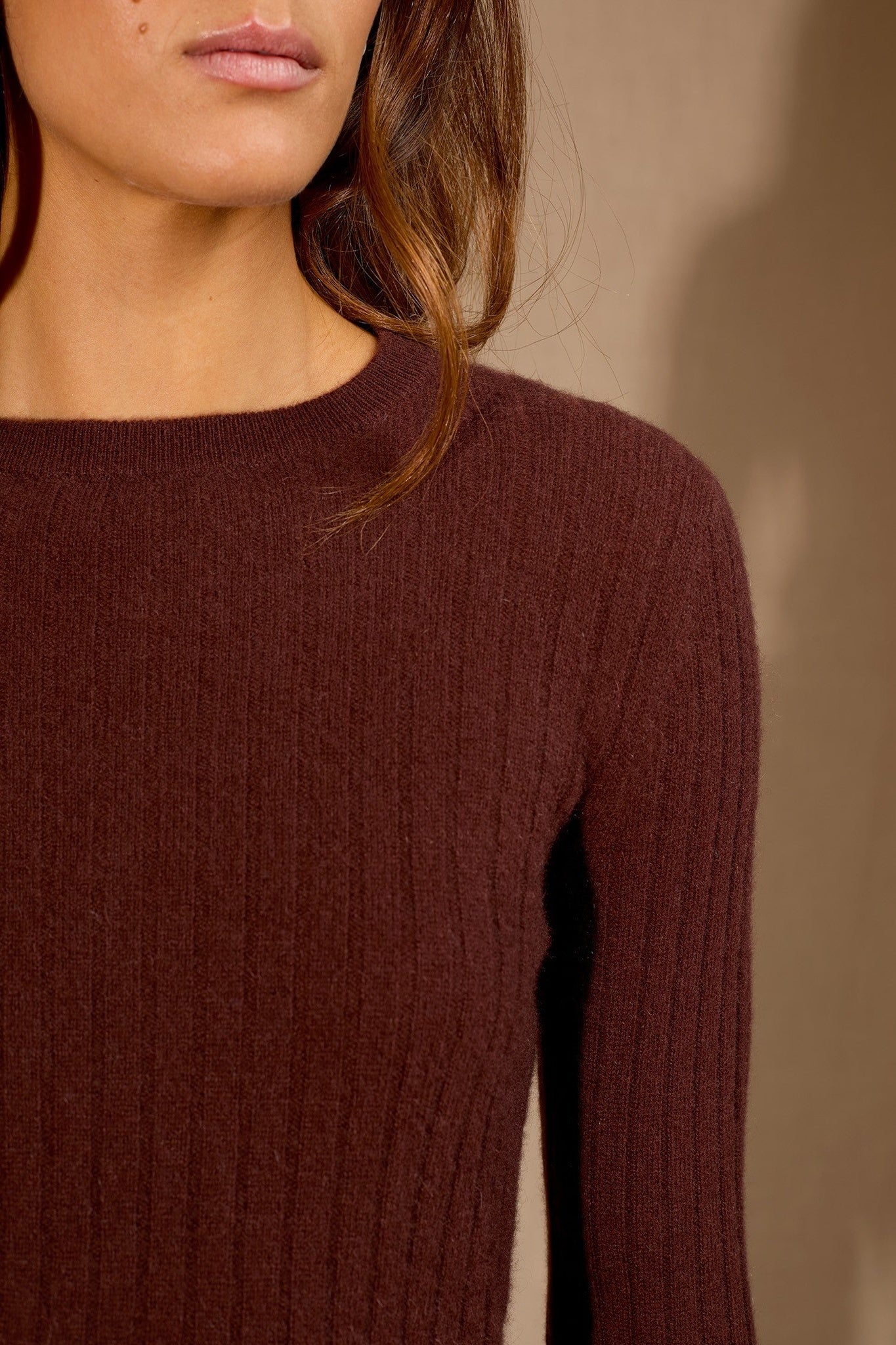 kylie pull col rond espresso 100% cachemire