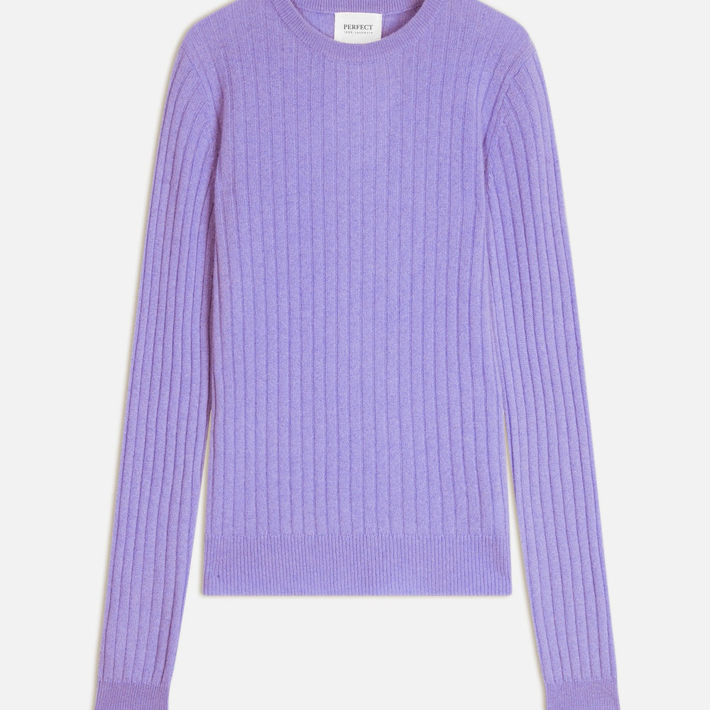 kylie pull col rond lavande 100% cachemire