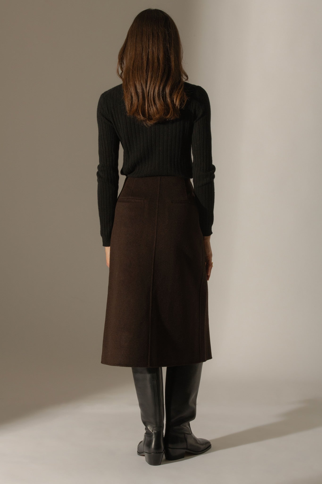 kylie pull col rond noir 100% cachemire