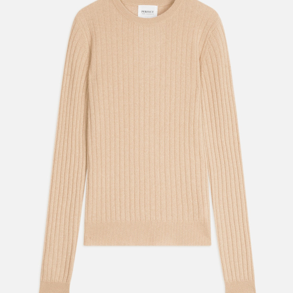 kylie pull col rond sable 100% cachemire