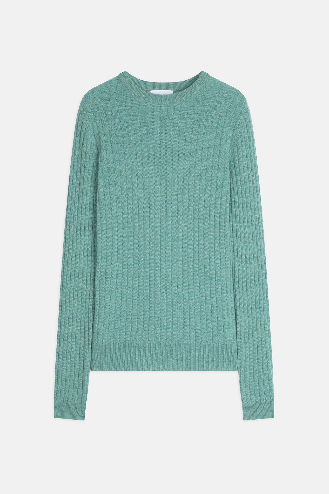 kylie pull col rond vert chiné 100% cachemire