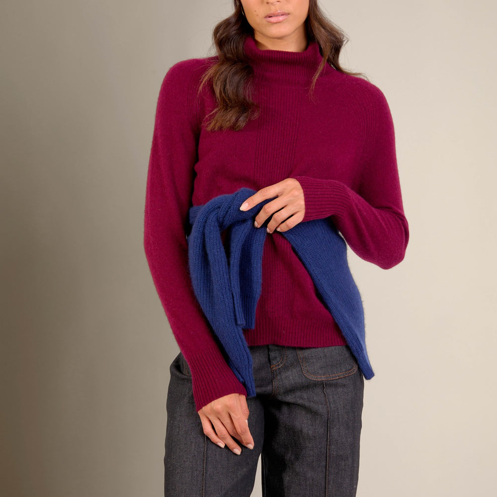 laoise bonnet 4 fils cranberry chiné 100% cachemire