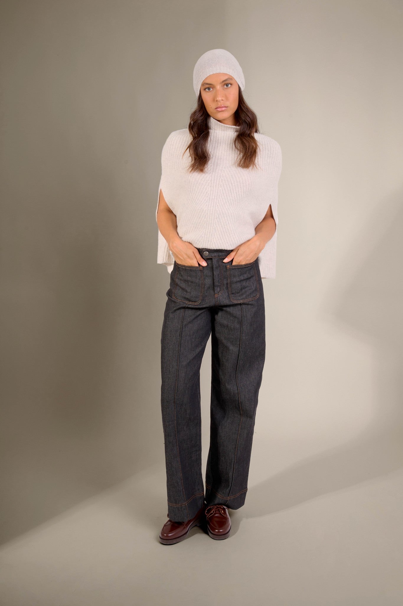 laoise bonnet 4 fils gris perle chiné 100% cachemire