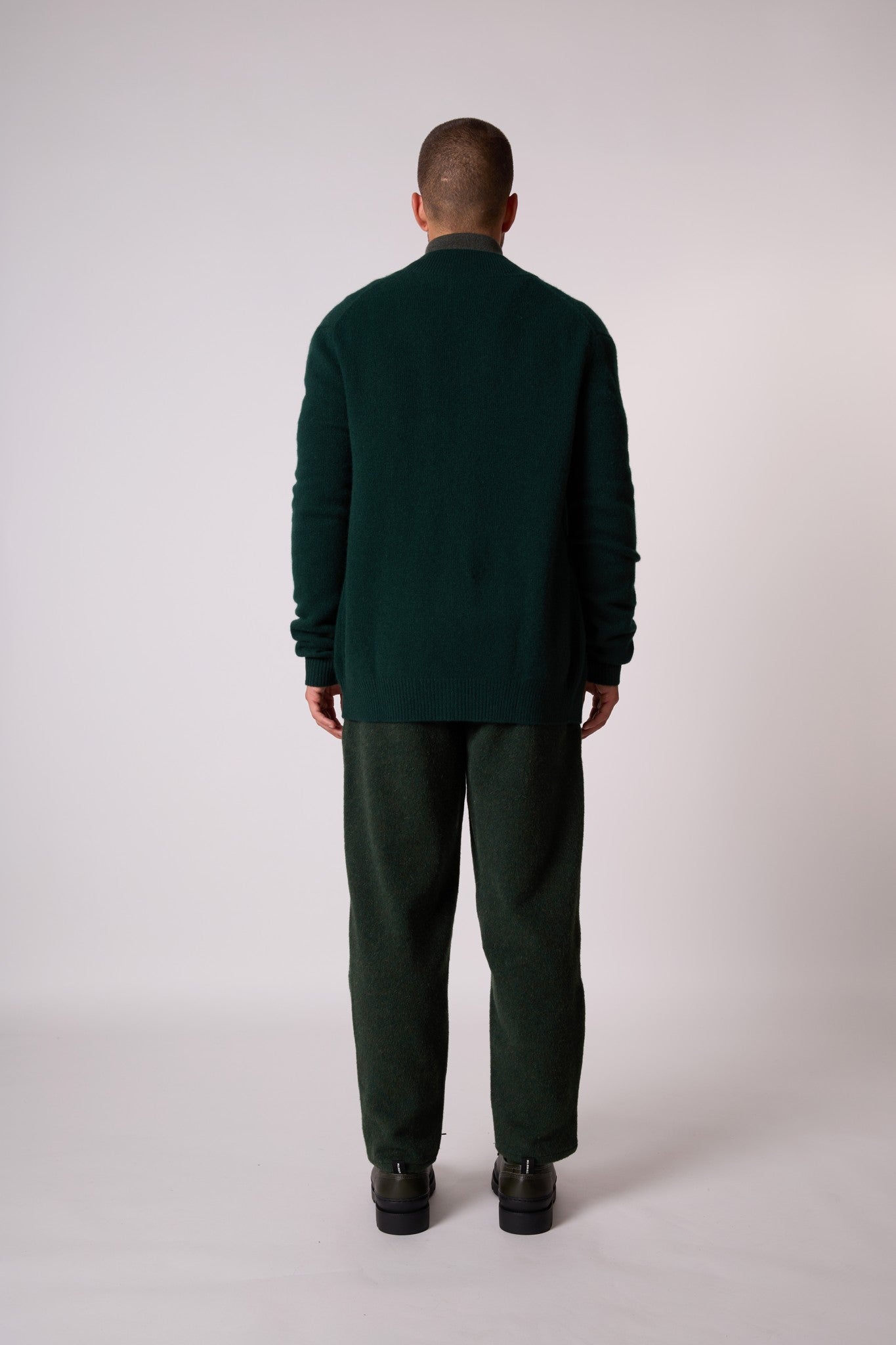 leo gilet zippé col camionneur 4 fils cyprès 100% cachemire