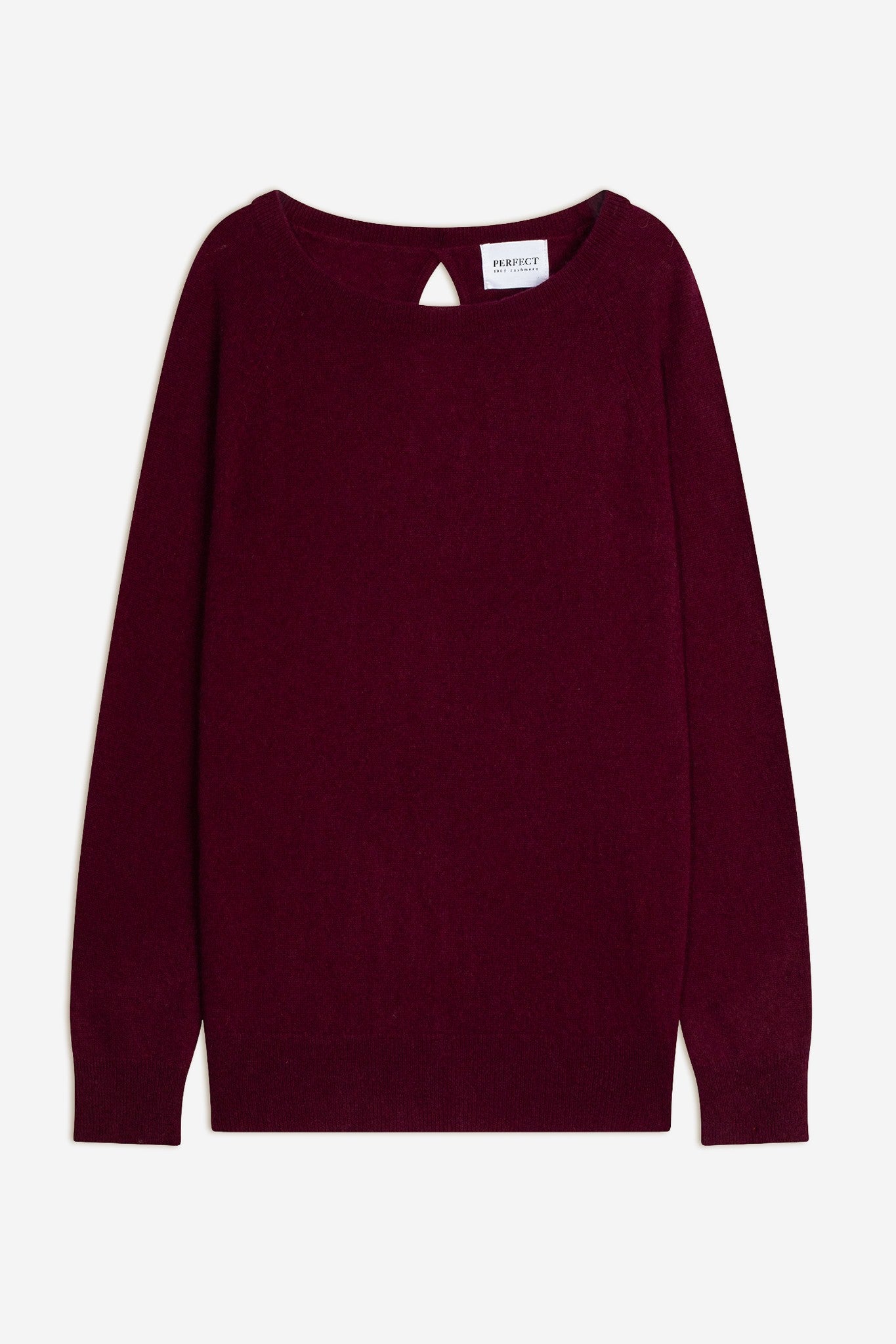 leslie pull col bateau goutte dos bordeaux 100% cachemire