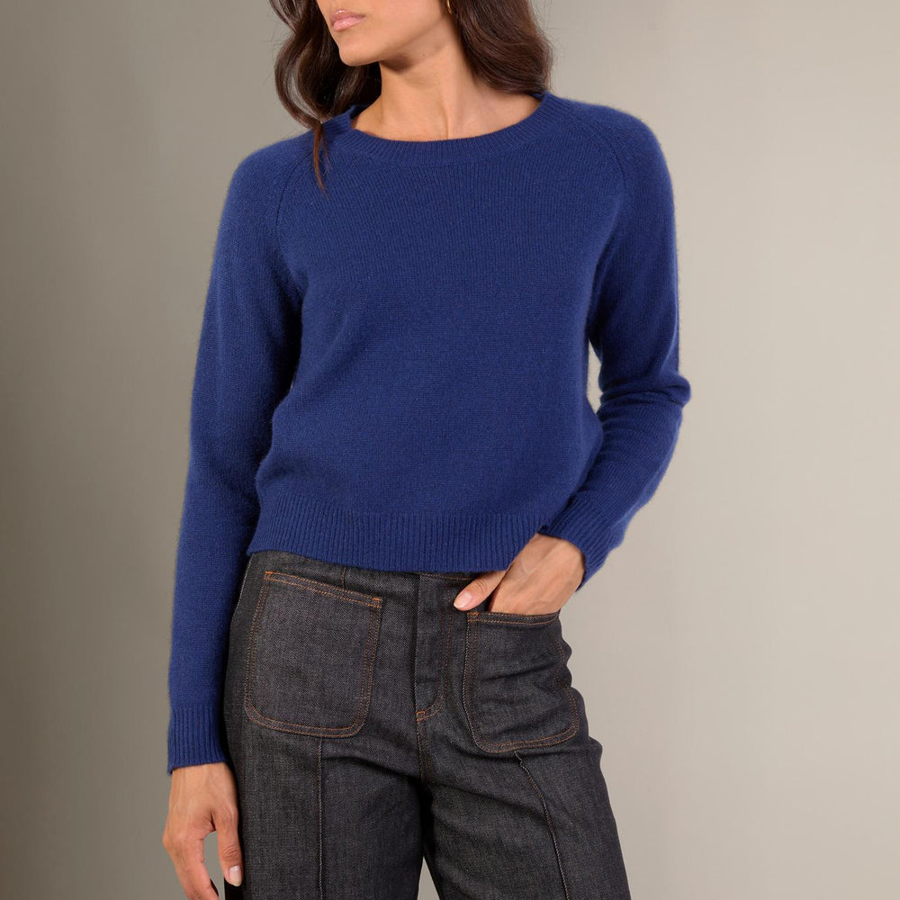 LILA pull col rond 4 fils minuit 100% cachemire