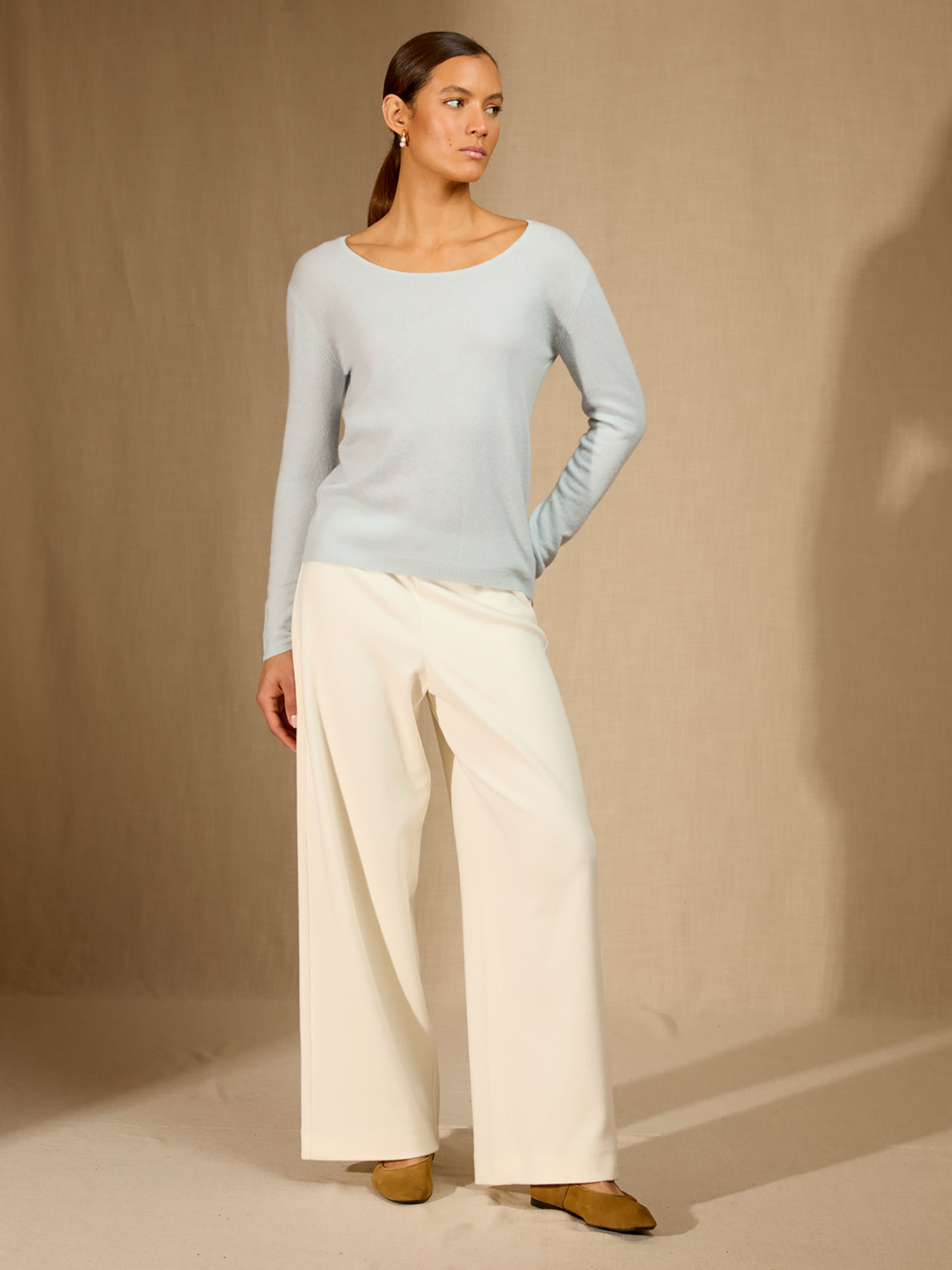 LINDSAY pull col rond givre 100% cachemire