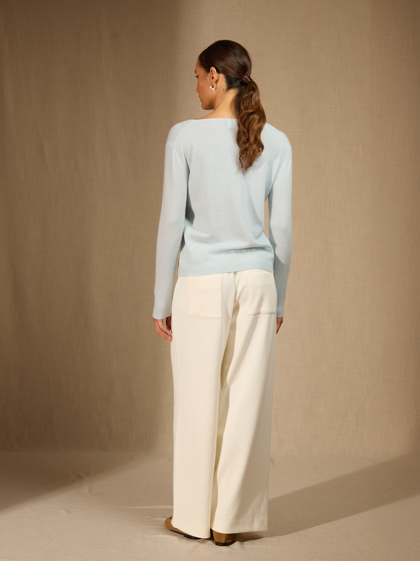 LINDSAY pull col rond givre 100% cachemire