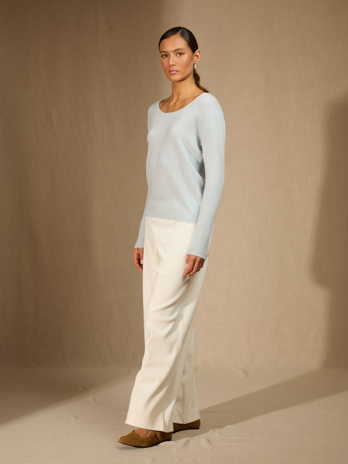 LINDSAY pull col rond givre 100% cachemire