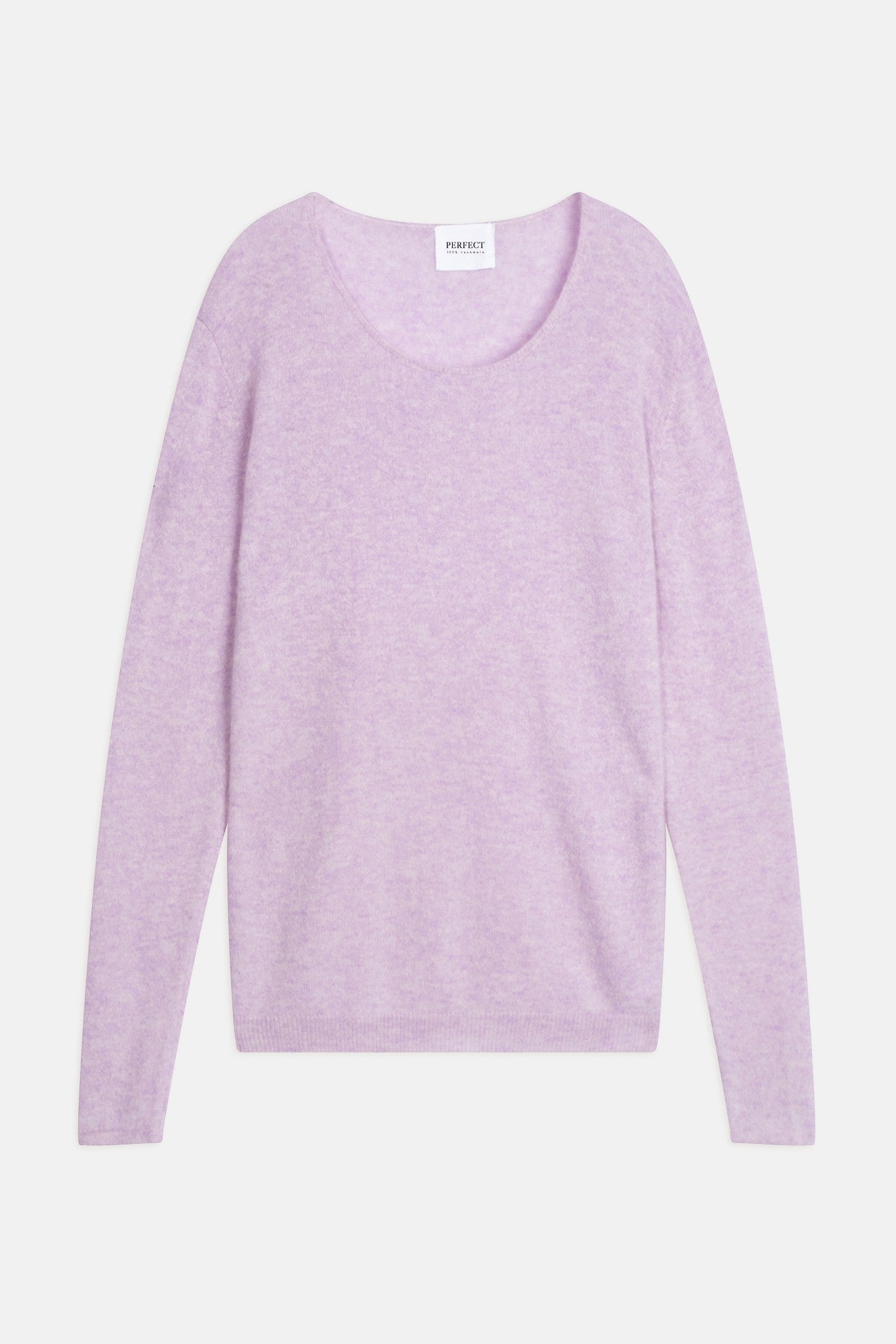 lindsay pull col bateau mauve chiné 100% cachemire