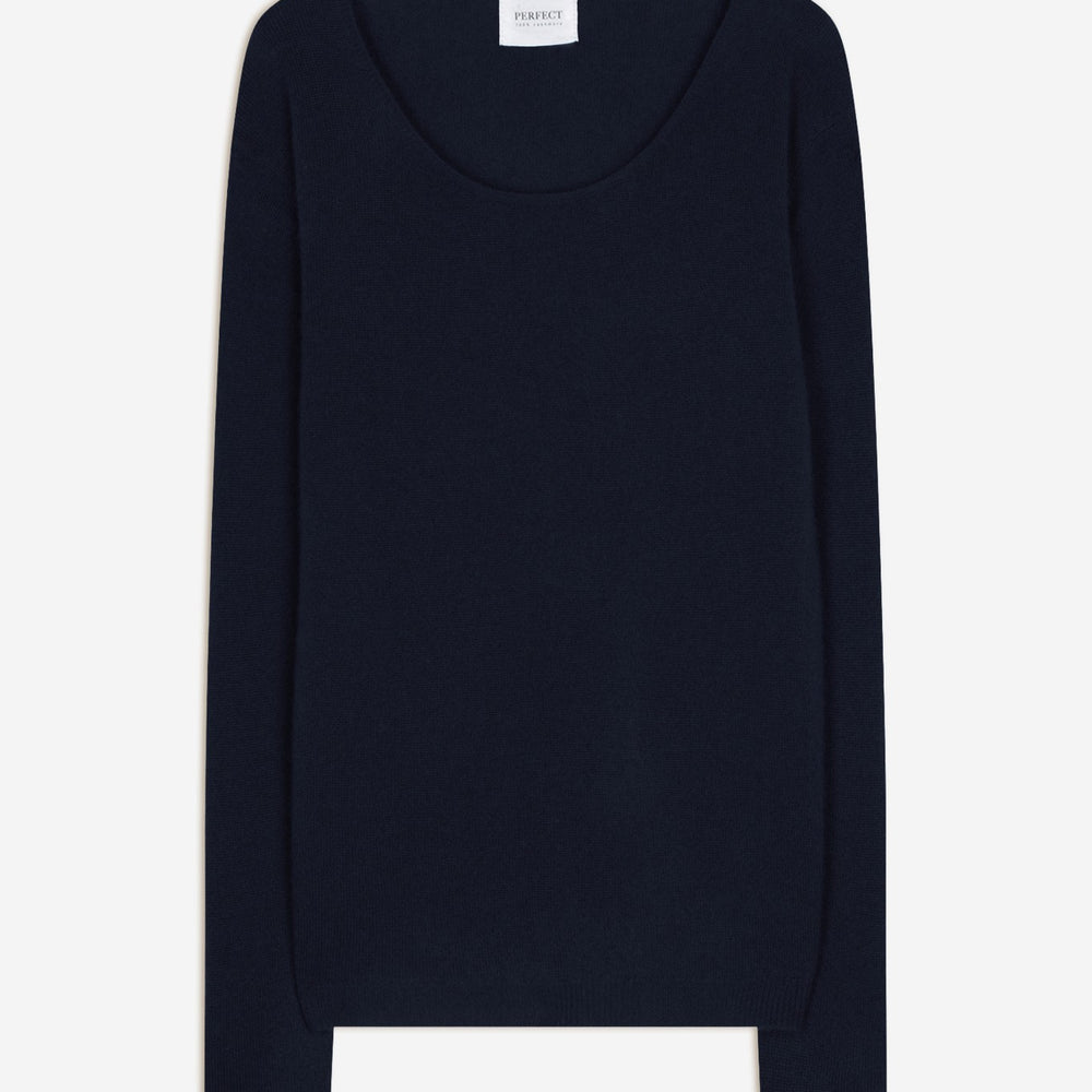 lindsay pull col bateau navy 100% cachemire