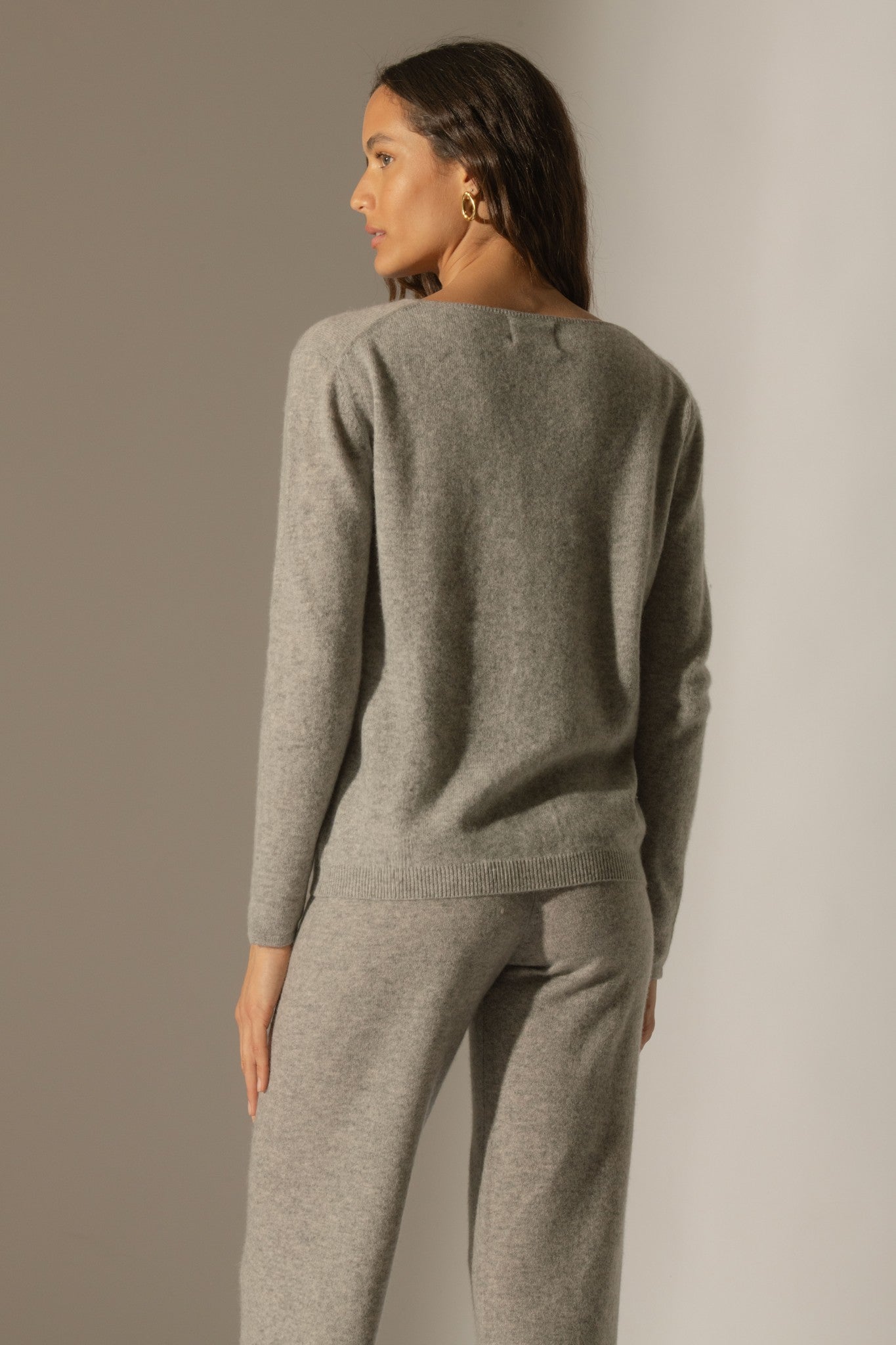 lindsay pull col bateau nuage chiné 100% cachemire