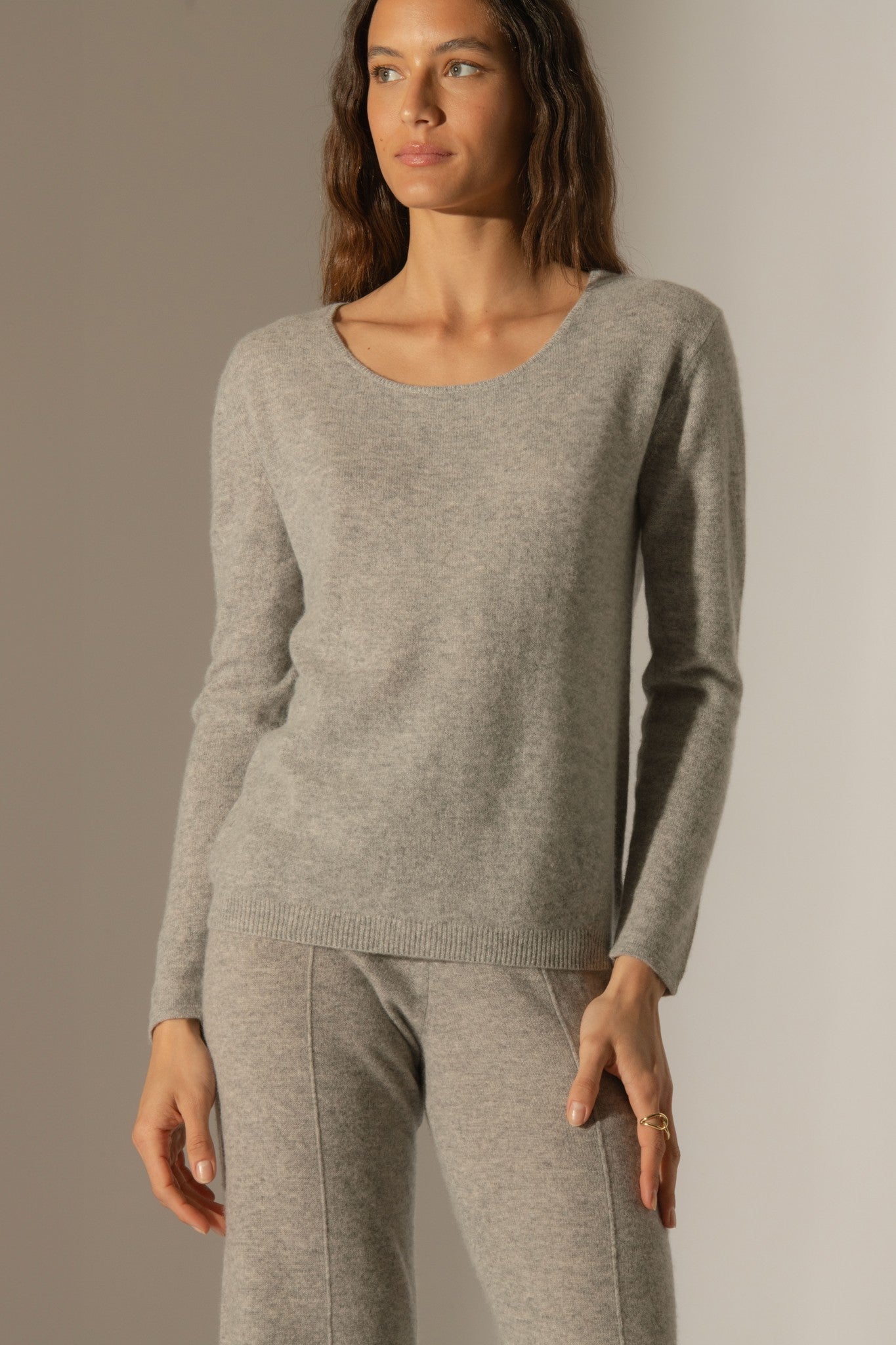 lindsay pull col bateau nuage chiné 100% cachemire