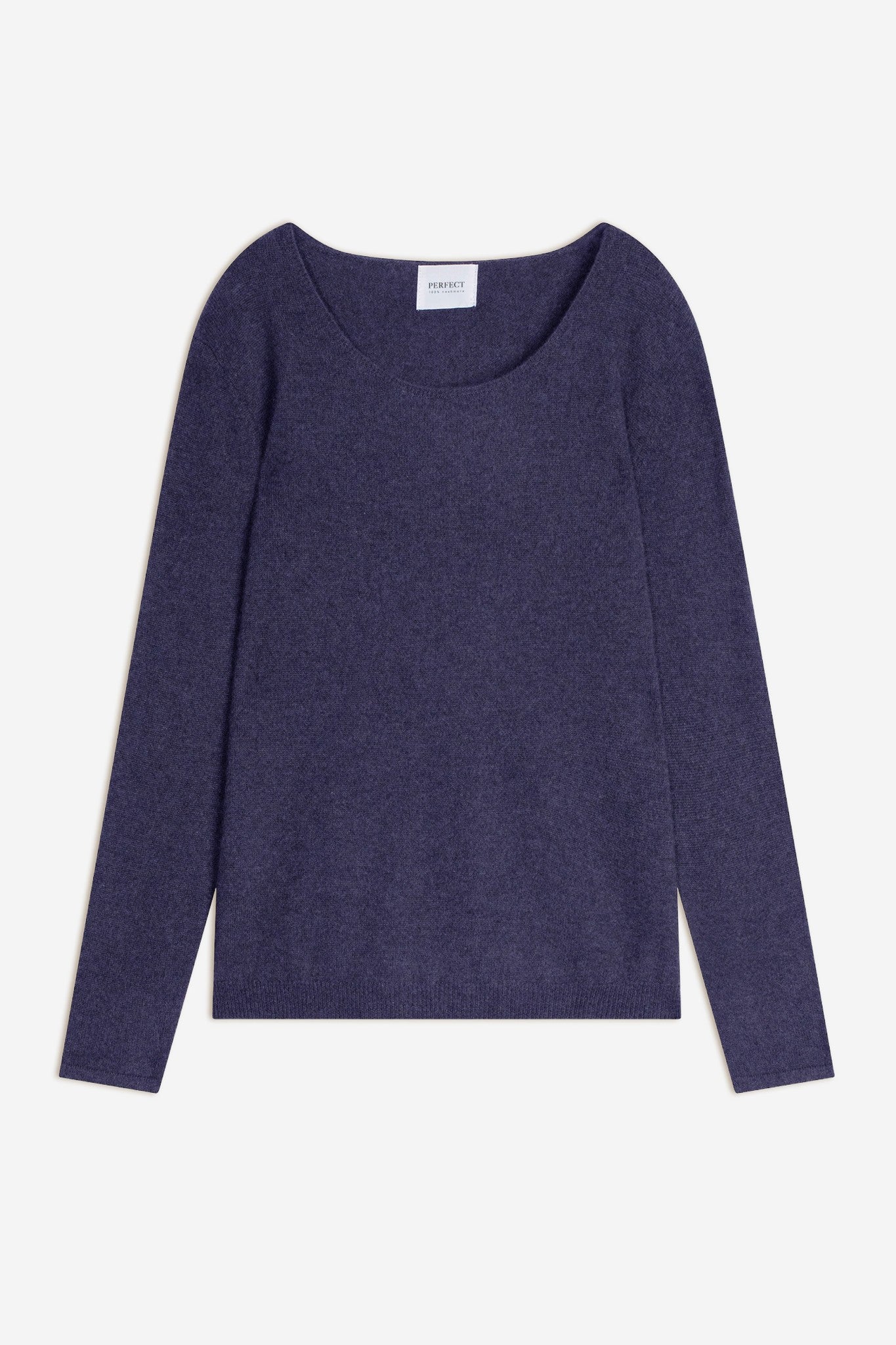 lindsay pull col bateau violet/gris chiné 100% cachemire