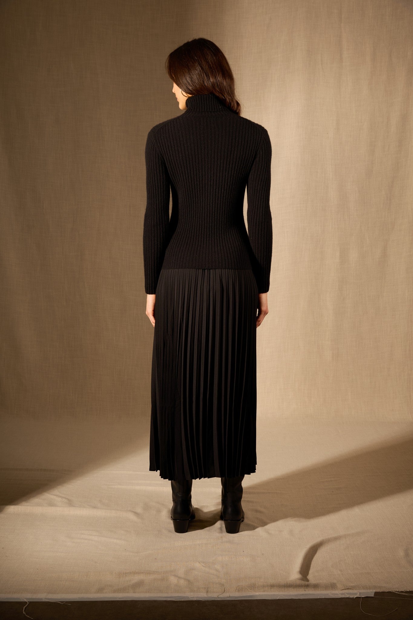 liora pull col roulé noir 100% cachemire