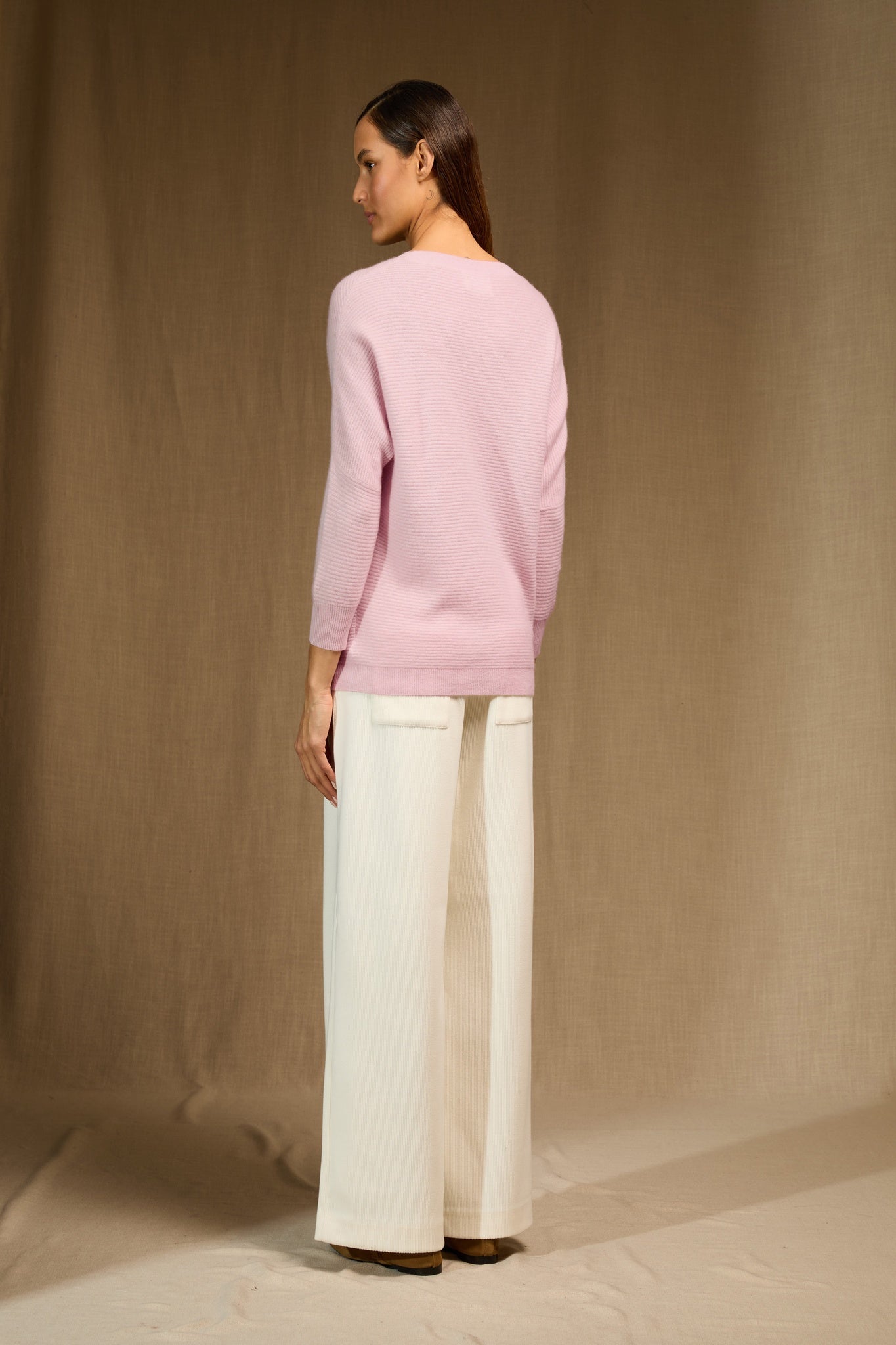 liv pull col rond poudre 100% cachemire