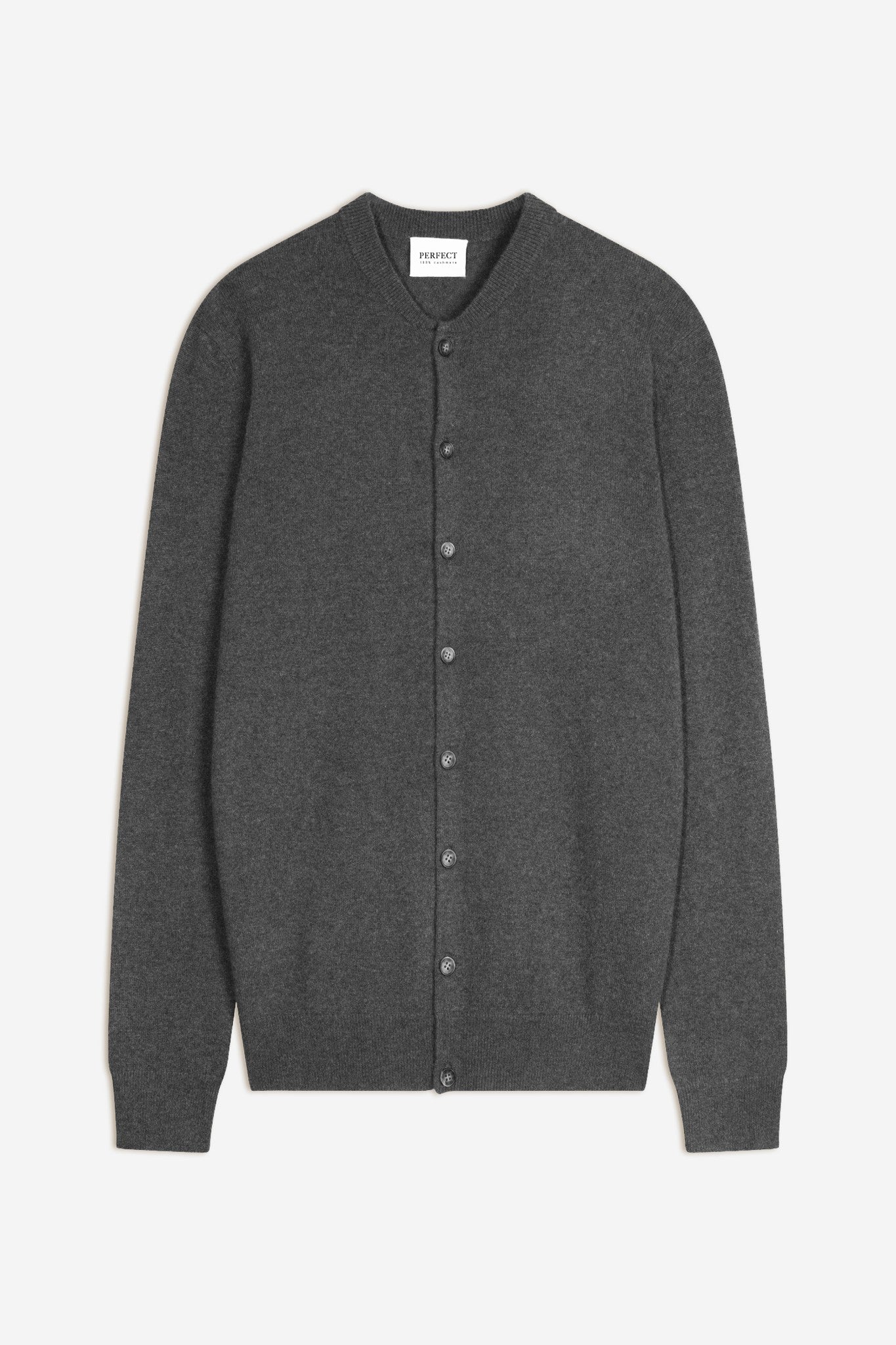 loeris cardigan col rond anthracite chiné 100% cachemire