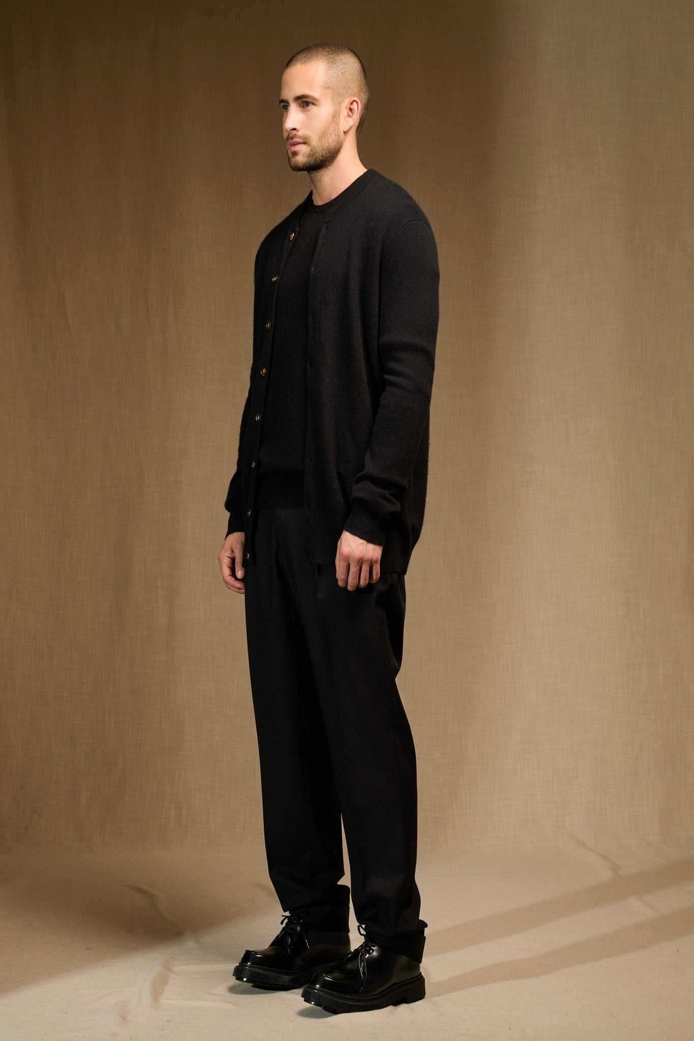 loeris cardigan col rond noir 100% cachemire