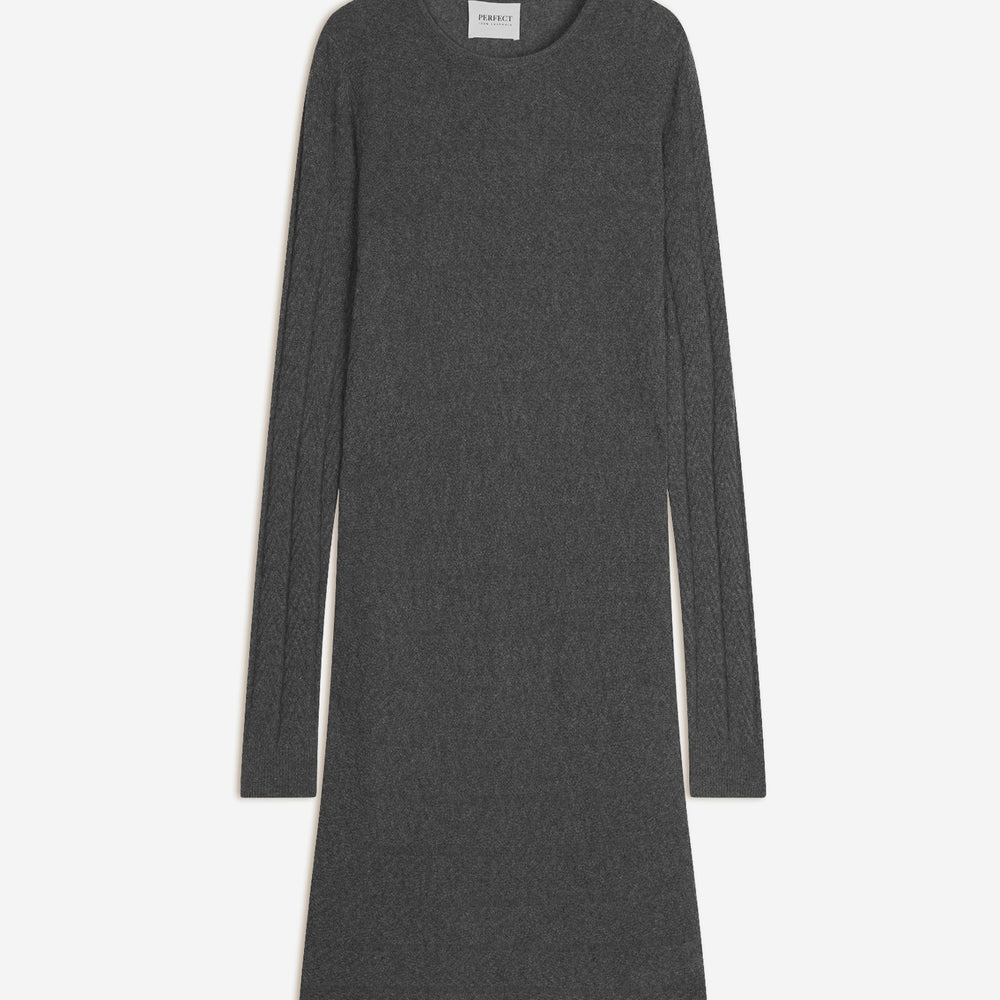 lola robe col rond anthracite chiné 100% cachemire